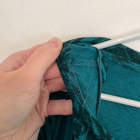 LOGO BY LORI GOLDSTEIN Printed Tank Teal Green Blue Geometric Asymmetrical Tunic - Picture 8 of 16